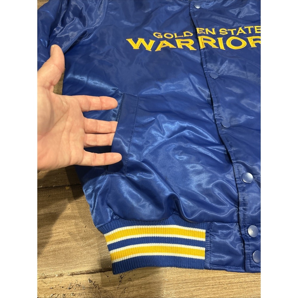 Starter Golden State Warriors Satin Bomber Jacket Sz Large‎ Vintage - Picture 7 of 16
